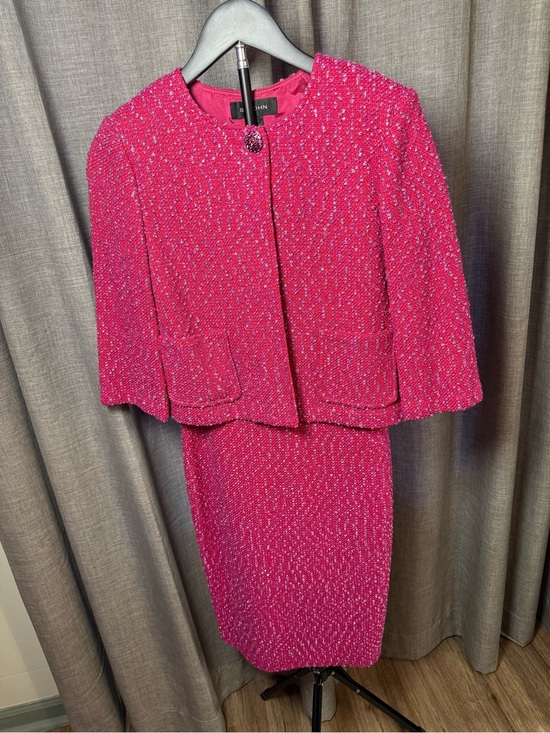 St. John Dresses & Skirts - St. John Hot Pink Tweed Jacket & Skirt Set